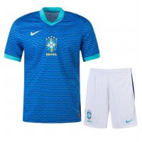 Camiseta Brasil Segunda Equipación Replica Copa America 2024 para niños mangas cortas (+ Pantalones cortos)